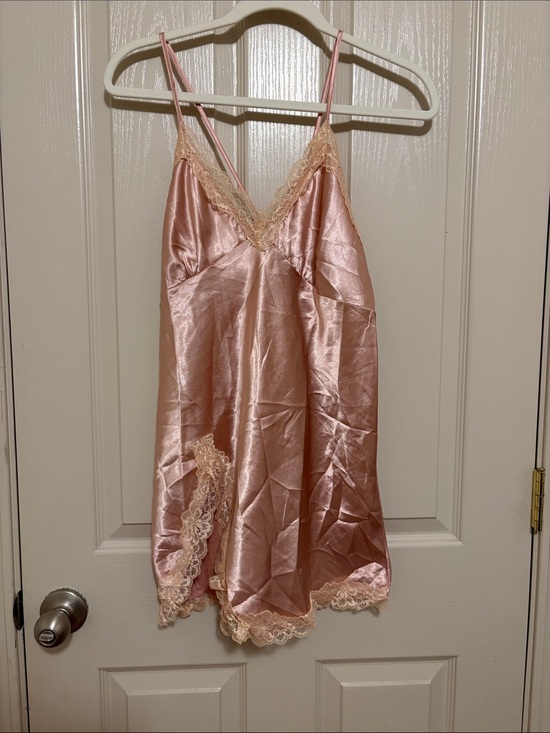 Other - Silky Pink Lace-Trim Slip Nightdress
